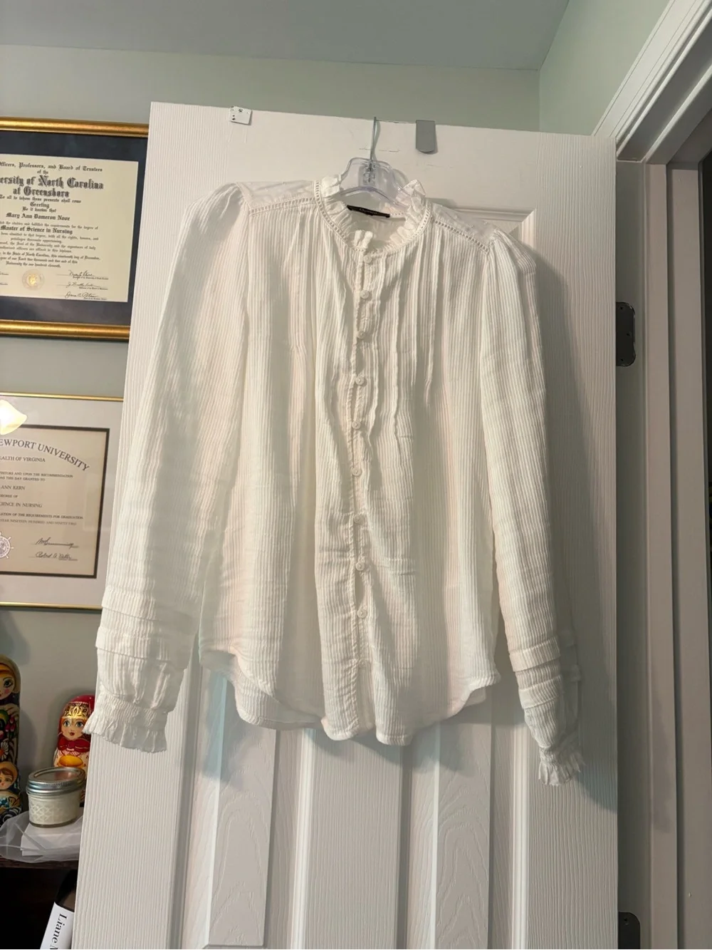 White Women's Long-Sleeve Button Front Shirt - Picture 1 of 5